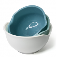 3-Piece PP Mixing Bowl Set Salad Bowl Set Includes 1.5, 2 and 2.5qt Bowls  Stackable for Space Saving Storage