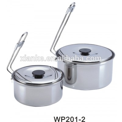 Jiangmen factory Stainless Steel cookware pots camping mini cooking set