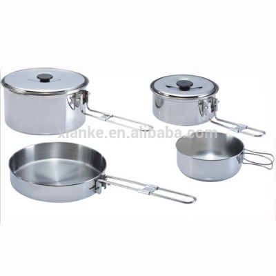 Food grade stainless steel cookware set american metal picnic fry pan set