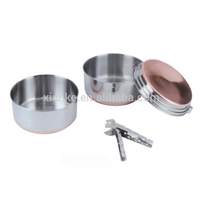 Favorable price stainless steel camping cookware set picnic pots