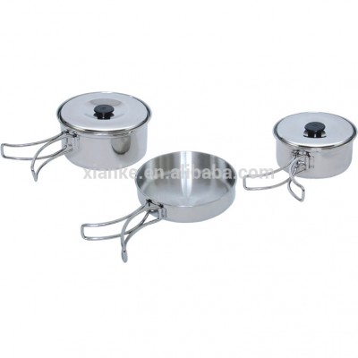 WP203 Portable Stainless Steel cookware for camping or picnic cooking purpose