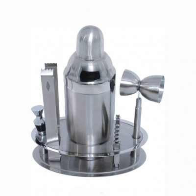 6-piece Stainless Steel Cocktail Shaker Set with 700ml Shaker set (T600B)